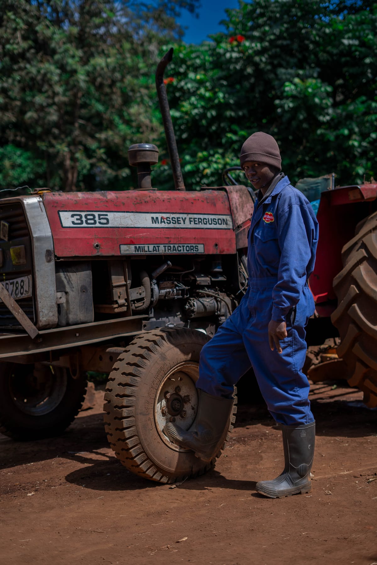 A tractor at a smallholder farm in central Kenya
