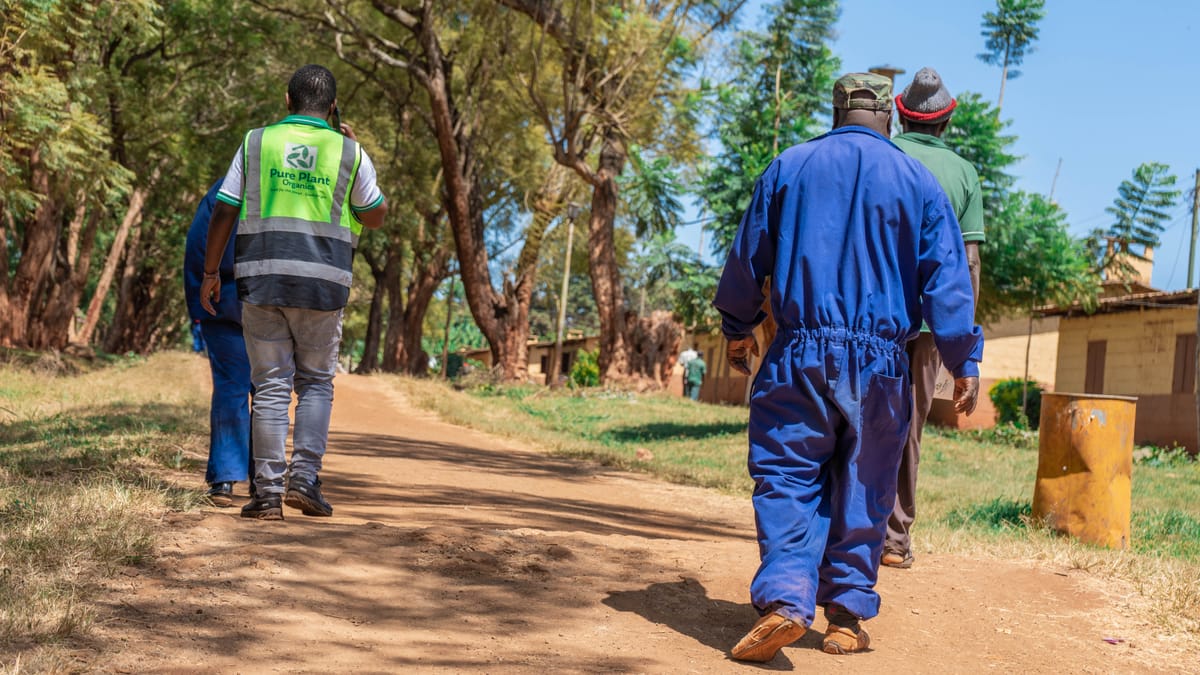 A field path between smallholder farm plots in central Kenya